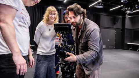 Screen Production masters students' camera workshop at the Black Box 