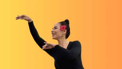 Image of Teuila Hughes dancing the siva