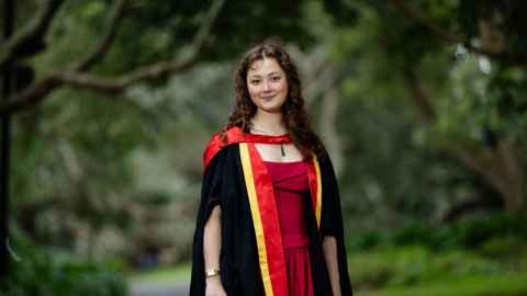 Dr Zoé Schelp graduated with a PhD in Psychology on 22 September. Photo: Chris Loufte.