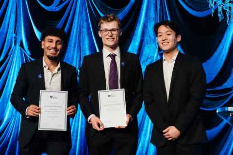 Eliot Chignell and Omar Mourad received Business and Innovation Blues for entrepreneurship