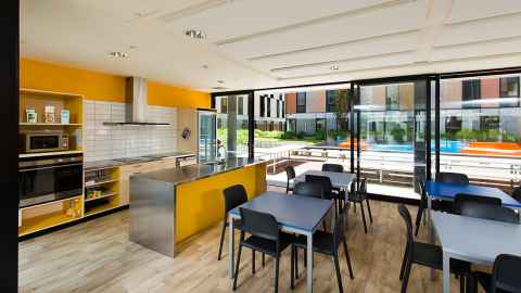 Carlaw Park Student Village communal kitchen