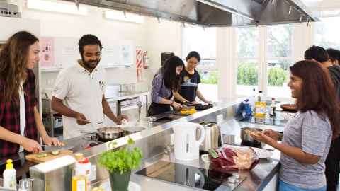 Grafton Student Flats communal kitchen at Carlton Pines