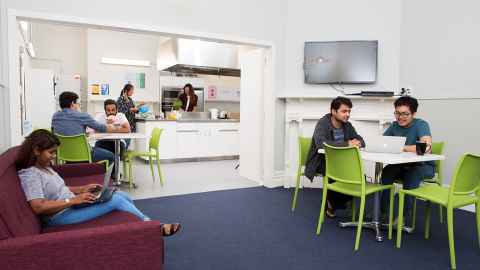 Grafton Student Flats communal kitchen and lounge at Carlton Pines