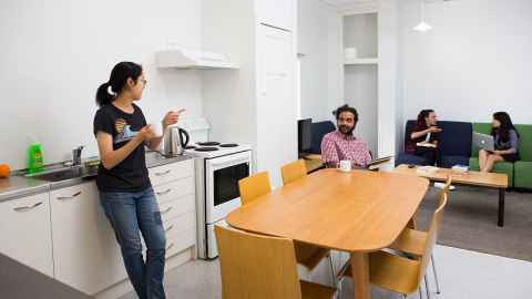 Grafton Student Flats kitchen and lounge at 62 House