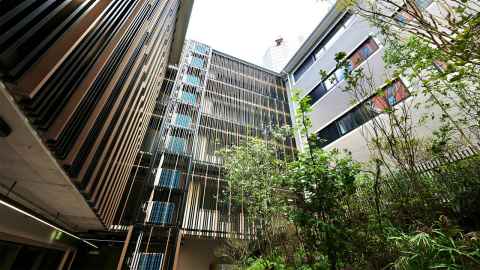 Exterior of University Hall Apartments
