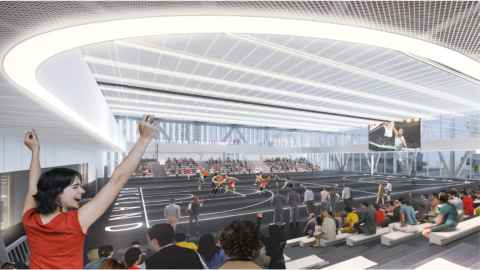 Recreation and Wellbeing Centre sports hall rendering