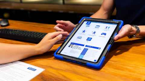 image of someone using portal on ipad