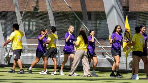 students playing interfaculty sport