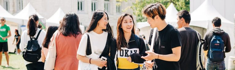 Group of students at Club Expo browsing