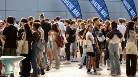 group of students posing at a uni event