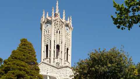 The clocktower pictured during a fine day