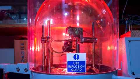 Scientific equipment with red light