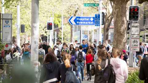 Crowd of people on Symonds Street