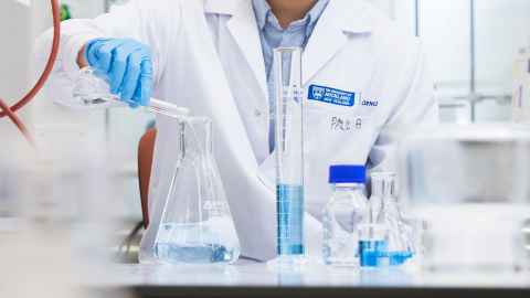 Flasks in the lab