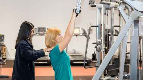 Patient receiving treatment in the health and rehab clinic