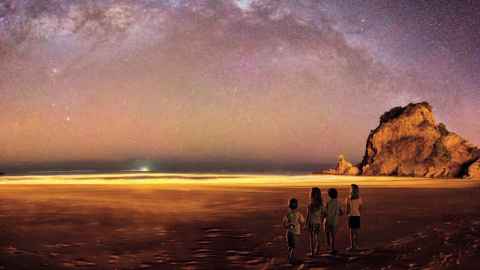 Night sky with children