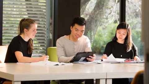 Biomedical science students studying