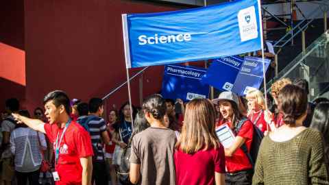 Science sign at Orientation