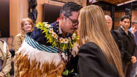 Associate Dean Māori, Daniel Wilson and Kaiārahi, Tui Kaumoana