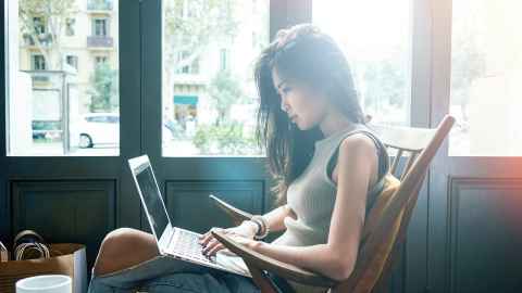 Student with laptop