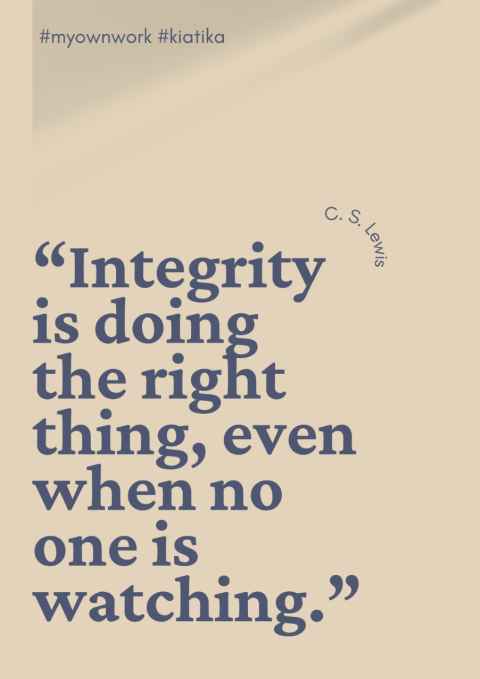 Integrity is doing - 1