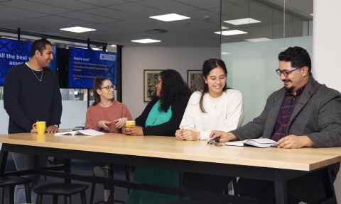 Five students at Tai Tonga Student Hub