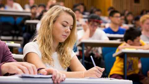 student sitting an exam