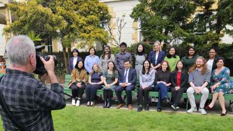 Doctoral candidates posing for a photo after completing the Academic Career Advancement Programme (ACAP) at the University of Auckland.