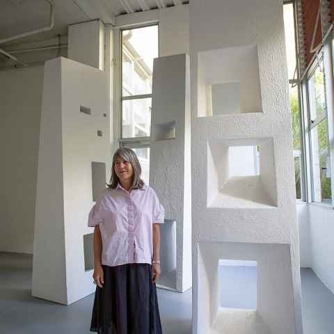 Natalie Guy at her doctoral exhibition: Translation in the Language of Sculpture 