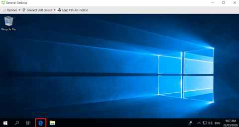 Screenshot of a desktop highlighting the link to Internet Explorer.