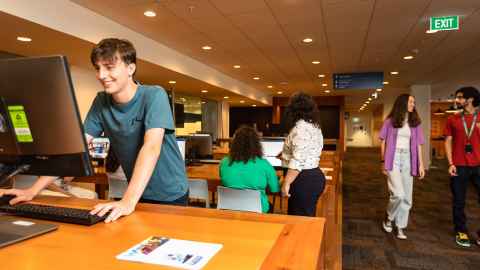 student using computer