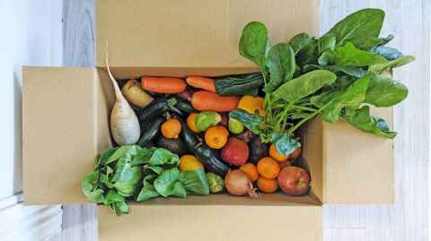 Box of fruit and vegetables