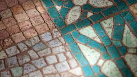 close up of mosaic tile
