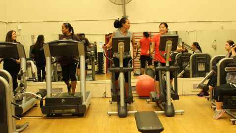 Women on treadmills