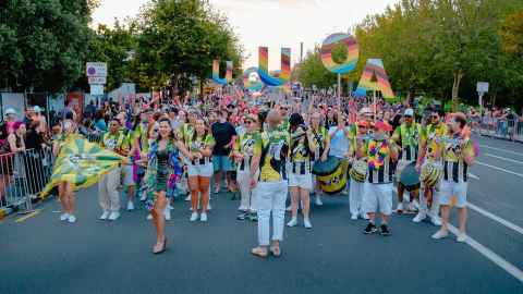students at Auckland Pride Parade representing the University of Auckland