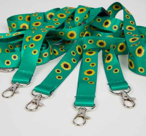 Green Hidden Disability Sunflower lanyards