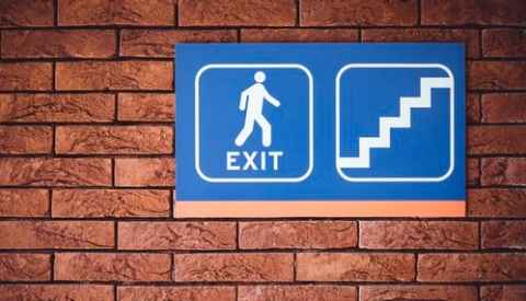 Image of an exit sign. 