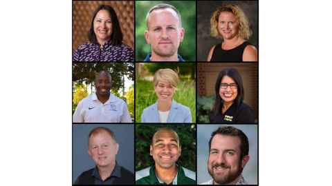 Profile images of our nine counsellors in a grid