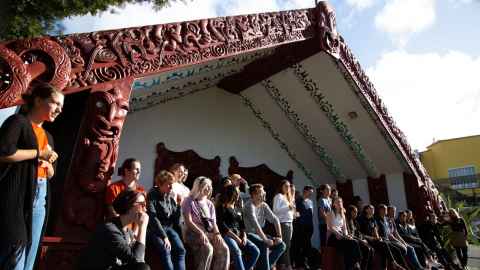 Group photo at marae