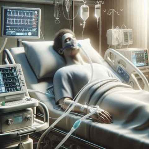 Patient on a ventilator