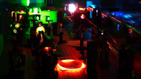 A machine projecting lasers.