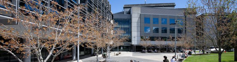 Auckland School of Medicine main entrance and courtyard