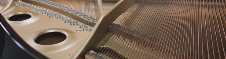 Close-up of piano strings