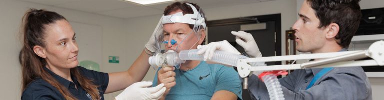 Man in respirator