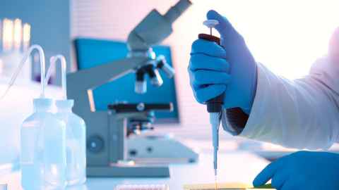 A person doing lab work.