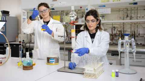 Medicinal chemistry students in the lab