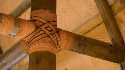 Traditional lashings in the Fale Pasifika