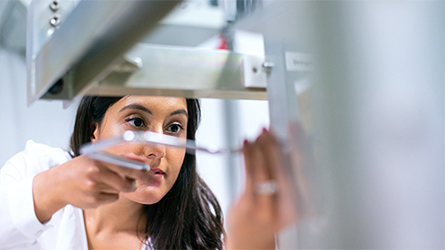 Student in a lab