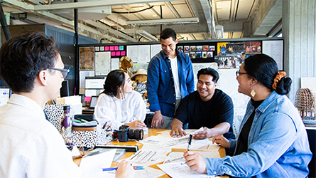 A group of students in a studio