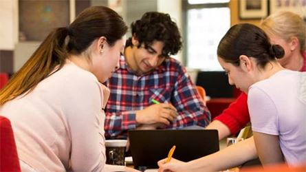 A group of students
